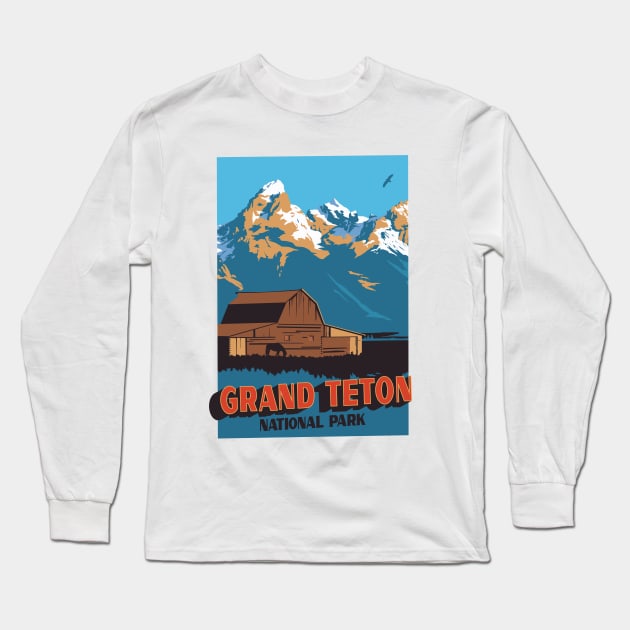 Grand Teton National Park Apparel Long Sleeve T-Shirt by Terrybogard97